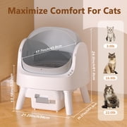 PetPivot Automatic Cat Litter Box Self-Cleaning with Safety Protection, Mat and Trash Bags Included, Grey