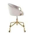 thumbnail image 2 of Indoor Home Office Furniture Claire Contemporary, Glam Task Chair In Gold Metal And Silver Velvet, 2 of 7