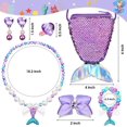 thumbnail image 2 of Juego de 6 Piezas de Collar y Pulsera de Sirena, Sirena para niñas, Incluye Collar de Perlas Falsas, Pulsera, Monedero, Anillo, Lazo, Clip para el Cabello, Pendientes, Anillo de simulación, 2 of 5