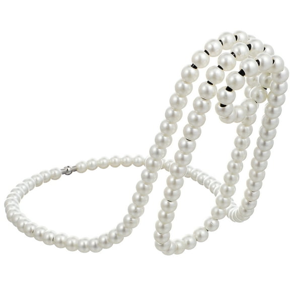 Miangastore Pearl Necklace Shaped Wine Rack Creative Suspension Red Wine Display Rack Stand White