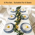 thumbnail image 5 of Blue Black Branches Round 13 Inch Placemats Set of 6, Botanical Dead Tree Birds HeatResistant Non Slip Place Mats for Dining Table, Wipeable Braided Kitchen Table Mats for Housewarming, 5 of 9