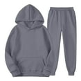 thumbnail image 4 of GiLiling Boys Girls School Sweatsuits Set, Athletic 2-Piece Outfit, Preppy Hoodie and Sweatpants, Plain Tracksuit Clothing Sets (Dark Gray, 6-7 Years), 4 of 6