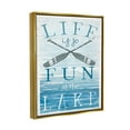 thumbnail image 3 of Stupell Industries Fun at Lake Phrase Crossed Ores Water Design Graphic Art Metallic Gold Floating Framed Canvas Print Wall Art, Design by Elizabeth Tyndall, 3 of 6