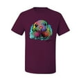 thumbnail image 2 of Wild Bobby, Colorful Neon Seal Animal Lover Men's Graphic T-Shirt, Maroon, X-Large, 2 of 3