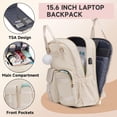 thumbnail image 2 of Mochila escolar MATEIN para niñas de 15,6 pulgadas con puerto USB, color beige, 2 of 9