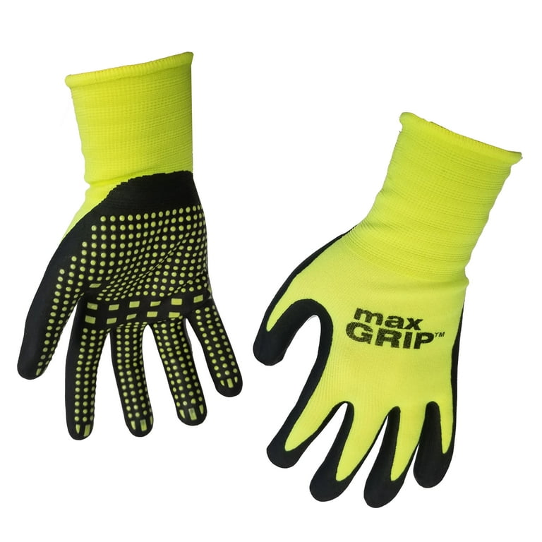 Midwest Gloves Gear S/M Hivis Maxgrip Glove 94HVG-SM-DB-6