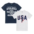 thumbnail image 1 of Captain America - Camiseta Colegial para Hombre - Pack de 2 (Blanco, Marino), 1 of 2