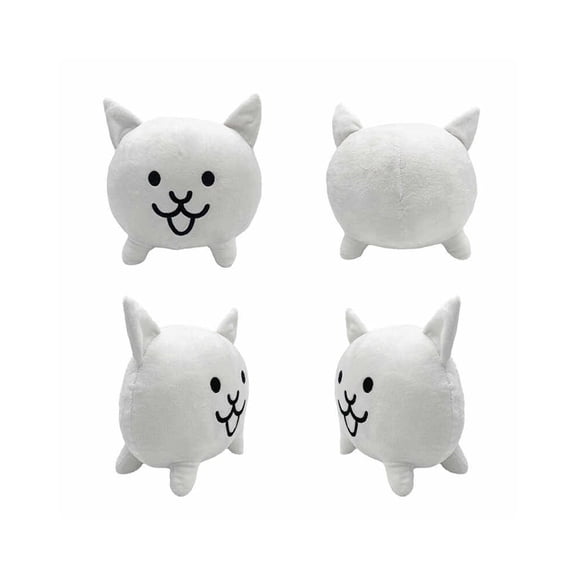 8" Cute White Cat Plush Doll Soft Stuffed Animal Throw Pillow for Bedroom Office