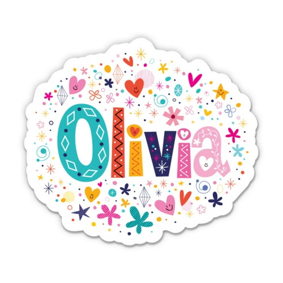 Olivia Girl Name Cute Kid Lunchbox - 3" Vinyl Sticker - For Car Laptop Water Bottle Phone - Waterproof Decal