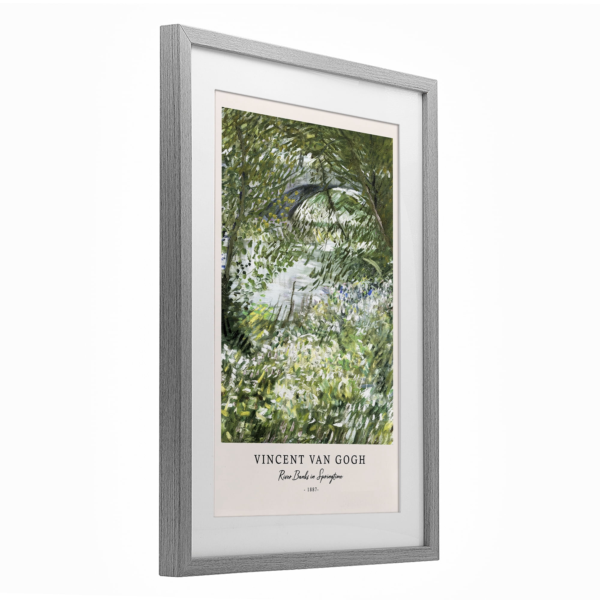Stupell Industries Classic River Banks At Springtime Gray Framed Print Under Glass, design by Vintage Hustle