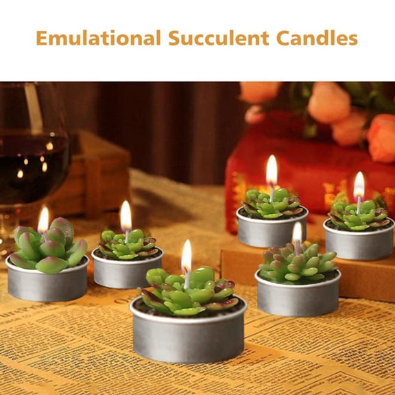 Soimiss Tealight Plant Candles Multi-Color for Lighting and Decor 6Pcs