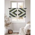 thumbnail image 3 of Aztec Southwest Sheer Curtains 54 Inches Long 2 Panels Vintage Abstract Green Black Geometric Rustic Light Filtering Semi Sheer Window Curtains Drapes for Bedroom Living Room 52"x54", 3 of 7