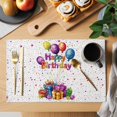 thumbnail image 2 of Happy Birthday Placemats Set of 12 Watercolor Balloon Gifts Patterns Place Mats Indoor Wipeable Table Mats Washable Cloth Dining Table Placemats for Kitchen Holiday Party Home Decor 13x19 Inch, 2 of 9