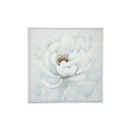 UPC: 0758647877560 | Decmode Peony Flower Acrylic Painting in Silver Frame  White