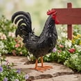 thumbnail image 3 of Black Speckled Metal Rooster Statue 16.14 Inch Freestanding Farmhouse Yard Art Weather Resistant Outdoor Garden Decor for Lawn Patio Porch, 3 of 7