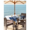 thumbnail image 2 of Outdoor Tablecloth with Umbrella Hole and Zipper, Blue Snowman Christmas Square Table Cloth 60x60 Inch Waterproof Tablecloth, Xmas Tree Forest Eucalyptus Leaves Picnic Table Cover for Patio Camping, 2 of 7
