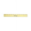 Flat Wood Ruler w/Two Double Brass Edges 12", Clear Lacquer Finish