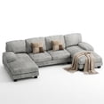 thumbnail image 3 of Vineego U-Shaped Sectional Sofa with Double Chaise 4-Seat Modular Sofa Couch for Living Room,Chenille Gray, 3 of 7