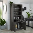thumbnail image 3 of TUHOME Furniture Montenegro Bar Cabinet with Wine Rack for 5 Bottles, Espresso, 3 of 10