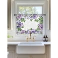 thumbnail image 3 of Sheer Curtains 54 Inch Length, Purple Flowers Semi Sheer Curtains Light Filtering Window Treatment, Spring Watercolor Floral Leaves Plants Privacy Voile Drapes for Living Room Bedroom 52x54 Inch, 3 of 7
