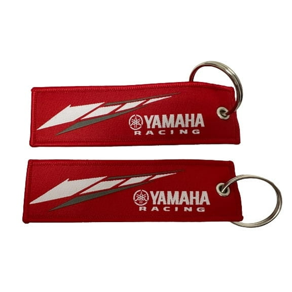 2-Piece YAMAHA Motorcycle Keychains – Double-Sided Key Rings for Bikes, Scooters, and Cell Holders (Red)