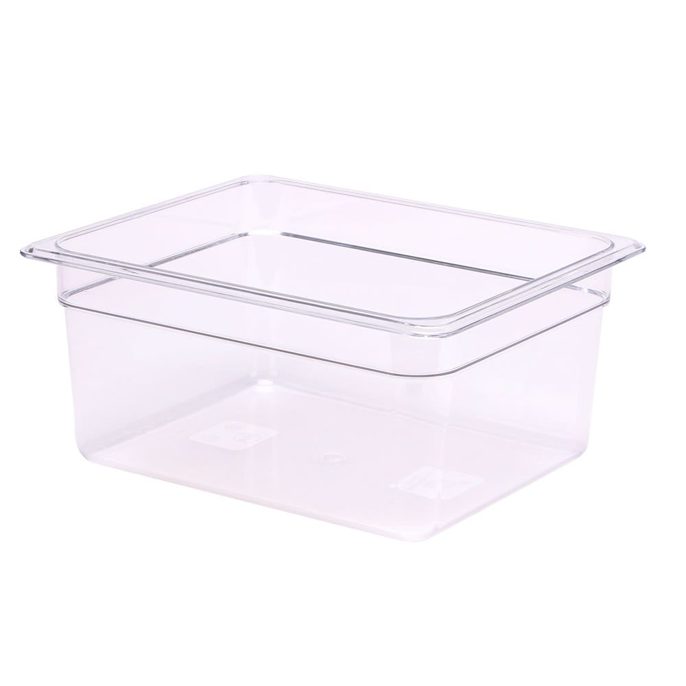 Met Lux Rectangle Clear Plastic 1/2 Size Cold Food Storage Container - 6 inch Depth - 10 Count Box