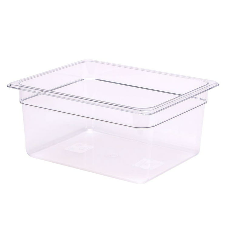 Plastic Cold Food Storage Container - 6 Inch Deep - Rectangle - Clear -  1/6 Size - 10 Count Box