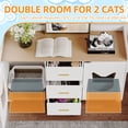 thumbnail image 6 of Craftian Litter Box Enclosure with Drawers & Rooms, Wood Cat Litter Box Furniture Cabinet, White, 6 of 9