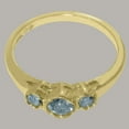 thumbnail image 6 of LBG British Made Spectacular 10k Yellow Gold Natural Aquamarine Womens Statement Ring - 33 size options - Size 10.5, 6 of 7