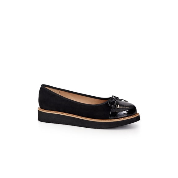 Evans Women's Plus Size Extra Wide Fit Franz Flats