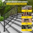 thumbnail image 3 of BENTISM Iron Handrail Picket 4 or 5 Steps Stair Railing Hand Rail for Outdoor, 3 of 10