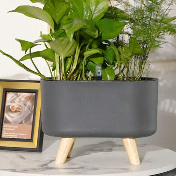 Travelwant Self Watering Planter with Water Level Indicator, Window Gardening Box, Decorative Planter Pot for All House Plants Flowers Herbs, Modern Decorative Planter Pot