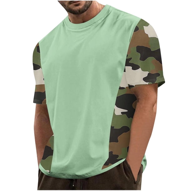 Camisetas de Manga Larga para Hombres, Camiseta Deportiva de Impresión Casual de Nueva Moda, Blusa de Cuello Redondo de Manga Corta