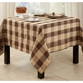 thumbnail image 2 of Fennco Styles Stitched Plaid Tablecloth 70" W X 70" L - Mocha Woven Table Cover for Home, Dining Table, Banquets, Thanksgiving, Christmas, Holidays and Special Occasion, 2 of 4