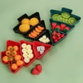 thumbnail image 4 of Premium Christmas Tree Nut Tray - Assorted Snack Sectional Plastic Serving Platter, Convenient Lazy Snacking, 4 of 6