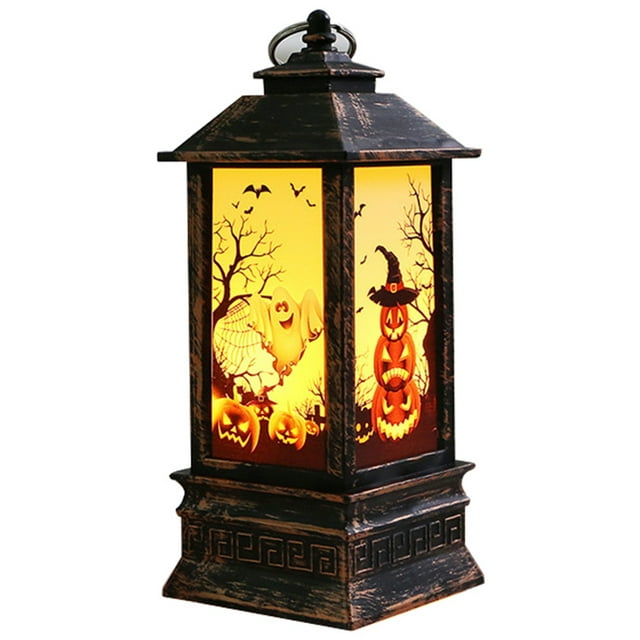 Halloween Tabletop Lantern Plastic Patterned Hanging Lantern Desktop Decoration