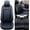 Black, Blue, variant on Aotiyer Full Set Car Seat Covers, Crown PU Leather Car Seat Cover Full Surround, Durable Comfortable Automotive Vehicle Cushion Cover Fit for Most 5 Seats Cars/SUV/Truck/Vans (Red)