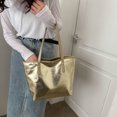thumbnail image 3 of 3713 Bolso Hombro para Mujer Bolso Bolso Mano Cuero Informal Gran Capacidad en Oro Plateado (dorado) Dorado, 3 of 9