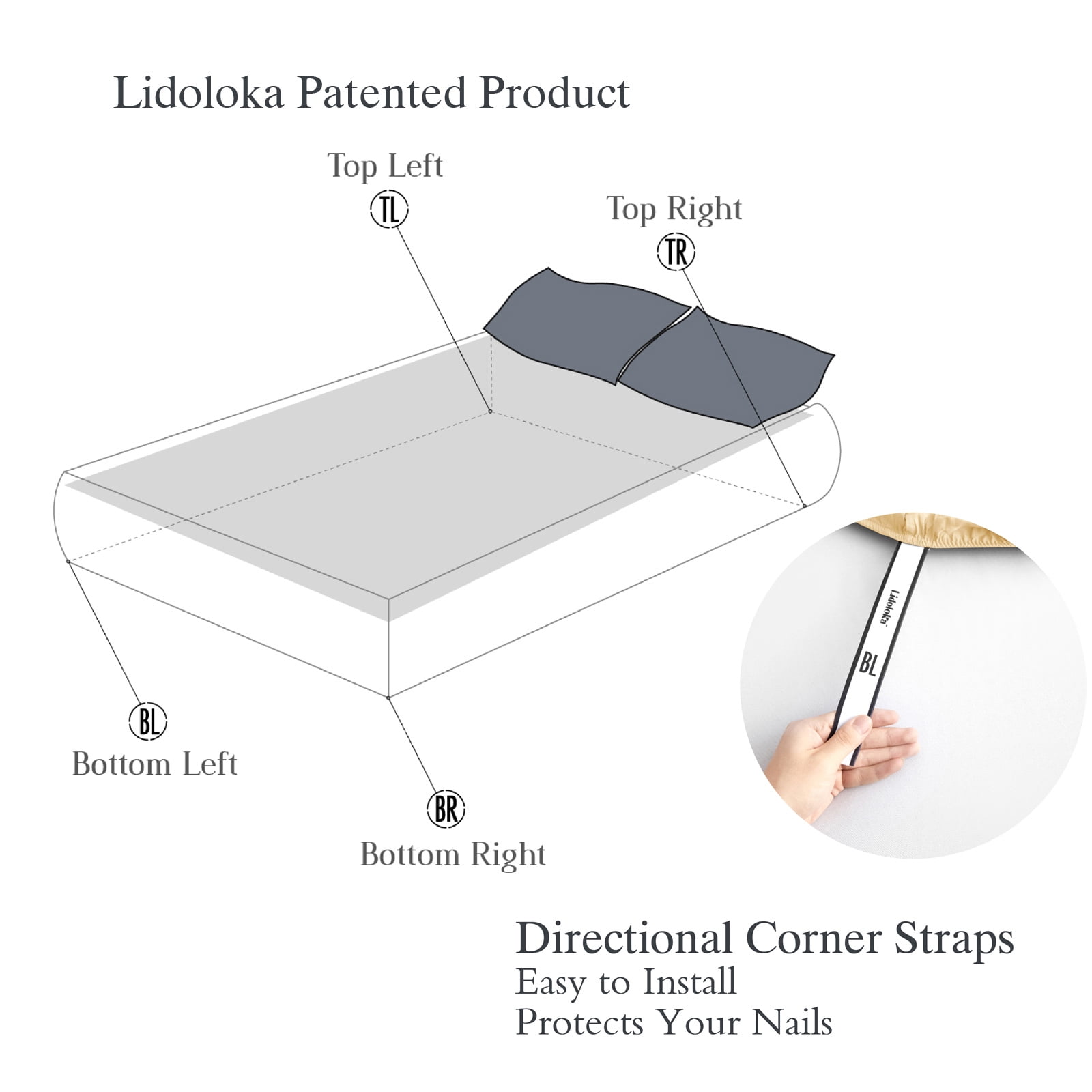 Lidoloka Luxury 100% Bamboo Bed Sheets Set Queen Size 4Pcs for Adult,16"Deep Pocket,Striped Champagne