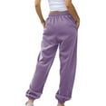 thumbnail image 3 of Ydkzymd Women's Sweatpants With Pockets Purple With Pocket Plush High Waist Womens Stretch Pants With Pockets Joggers Drawstring Cinch Bottom Sweatpants Tie Dye Elastic Sport Pants L, 3 of 6
