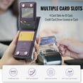 thumbnail image 3 of for Samsung Galaxy Z Fold 6 Case with Card Holder, for Samsung Z Fold 6 Wallet Case with RFID Blocking, Magnetic Closure Back Card Holder Kickstand Premium PU Leather Durable Shockproof Case,Purple, 3 of 7