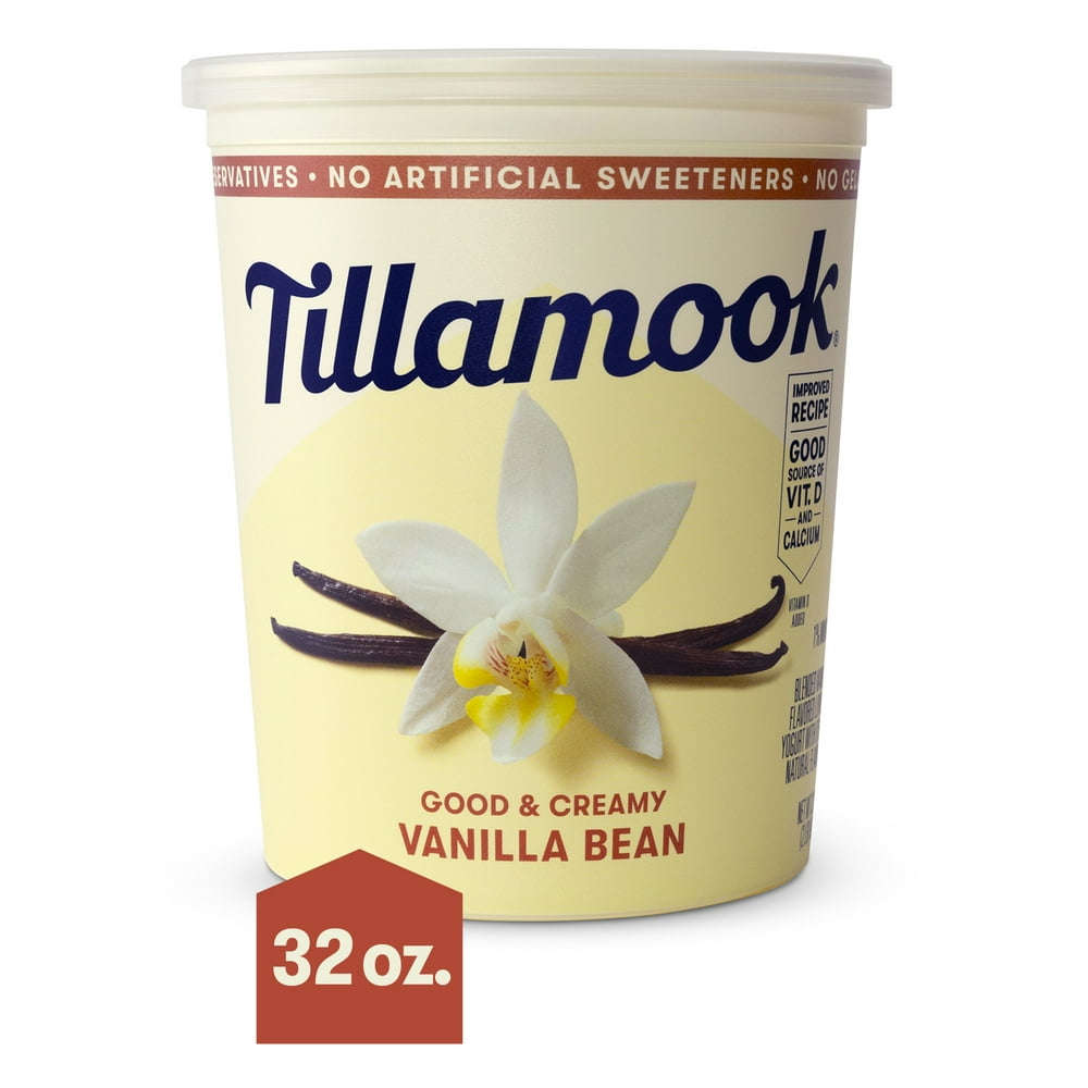 Tillamook Vanilla Bean Low Fat Yogurt, Blended, 32 oz Tub