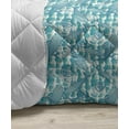 thumbnail image 3 of Whales Down Alternative Comforter, Rhythmic Jellyfish and Fish Animals Abstract Waves on Plain Backdrop, Microfiber Quilt for All Season, 5 Sizes, Seafoam and Dark Cocoa, by Ambesonne, 3 of 3
