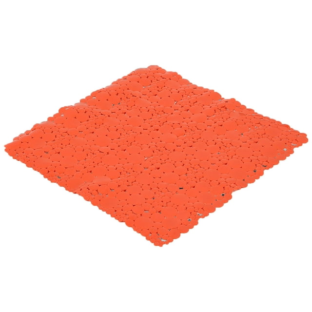 Bubbles Non-Slip Square Shower Mat Solid Orange 20″L X 20″W