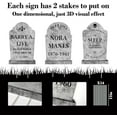 thumbnail image 3 of Cemetery Halloween Decorations Outdoor Tombstones: 6ct Large Realistic Halloween Graveyard Tombstone Yard Signs with Stakes, 17" Vintage Gravestones, Waterproof Lawn Decor Outside (Flat, NOT foam), 3 of 7