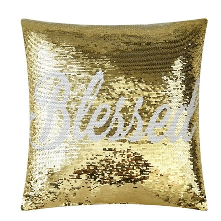 Mainstays Blessed Sparkle Sequin Throw Pillow Walmart Com