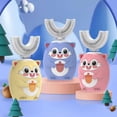 thumbnail image 2 of Cepillo de dientes eléctrico sónico para niños con forma de U y dibujos animados para niños, recargable, 360 grados, automático, temporizador inteligente, IPX7, 2 of 5