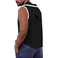 thumbnail image 5 of JoveMarine Men's Casual Color-Block Sports Tank Top, Hooded Sleeveless T-Shirt with Muscle Cut, Lightweight Breathable for Gym Workout Running and Summer Outdoor Activities Black L, 5 of 5