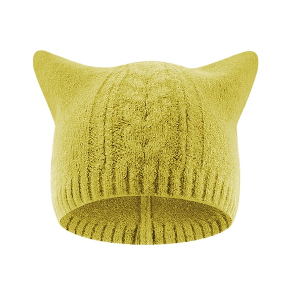Winter Hats for Women Winter Hat Children's Baby Hat Cat Ear Protector Plush Knitting Solid Color Pullover Cap