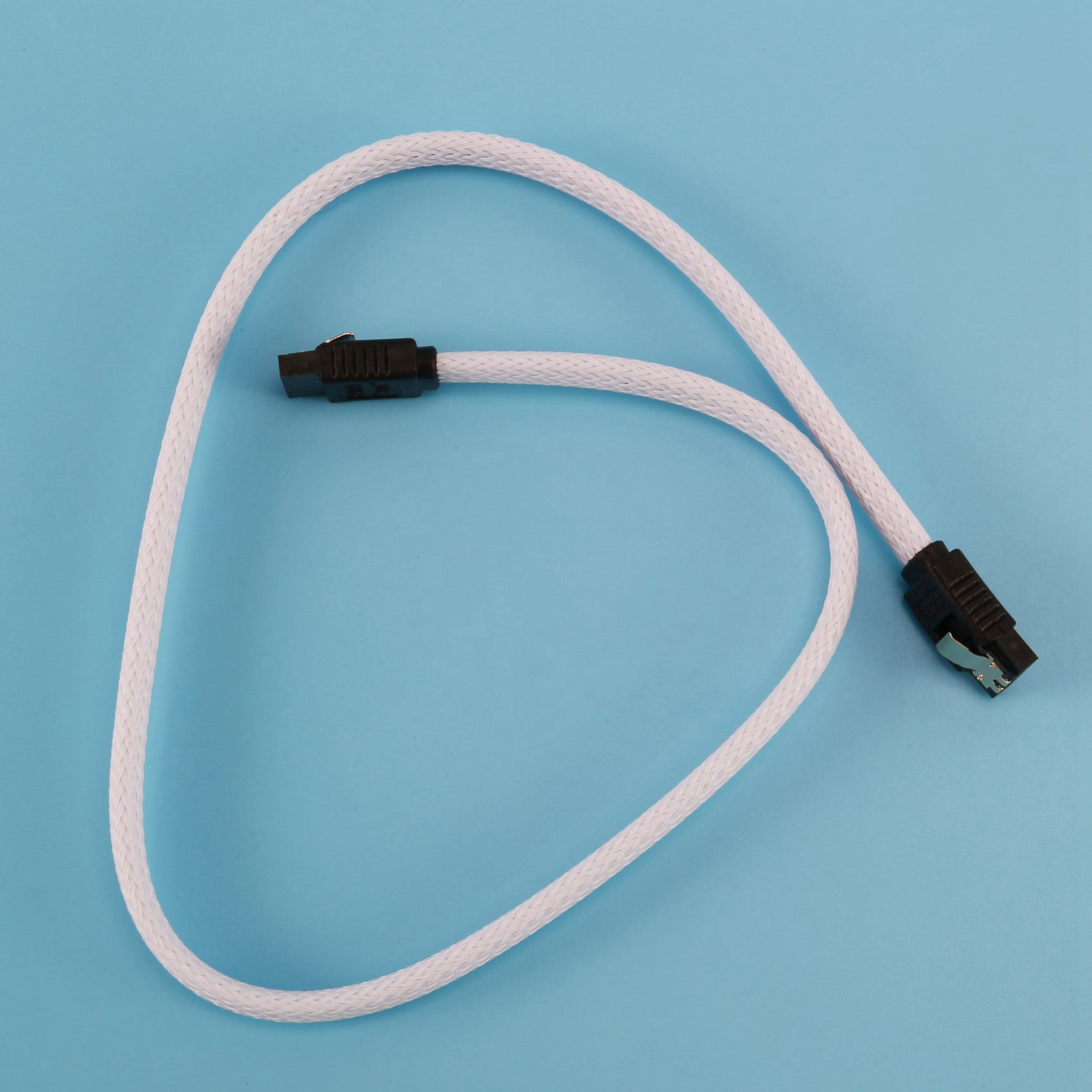20X 50CM 3.0 III SATA3 7Pin Data Cable 6Gb/S SSD Cables HDD Cord with Nylon Sleeved Premium Version(White)